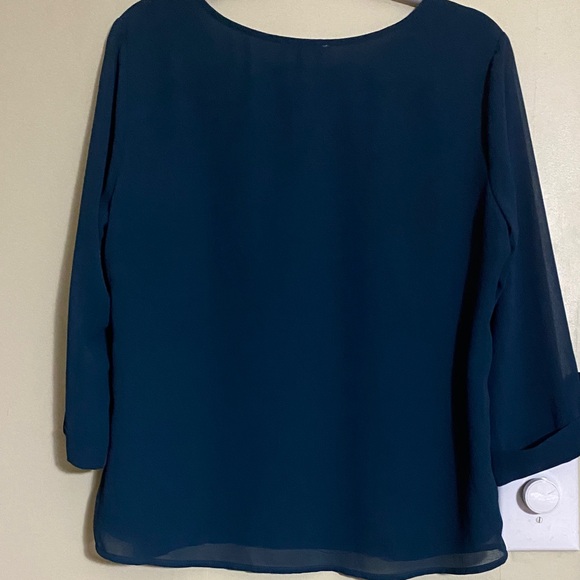 Skies Are Blue Dark Teal Blouse - Picture 5 of 5